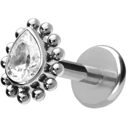 Titan Labret mit Push Fit KRISTALLTROPFEN + KUGELN