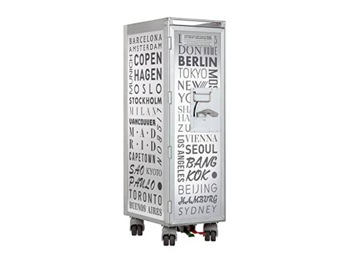 VanDeBord Flugzeugtrolley Cosmopolitan Anthrazit-Metallic, Gebrauchtes Original aus der Luftfahrt - ausgemustert und hochwertig restauriert, Flugzeug Servierwagen, Original Airline Trolley