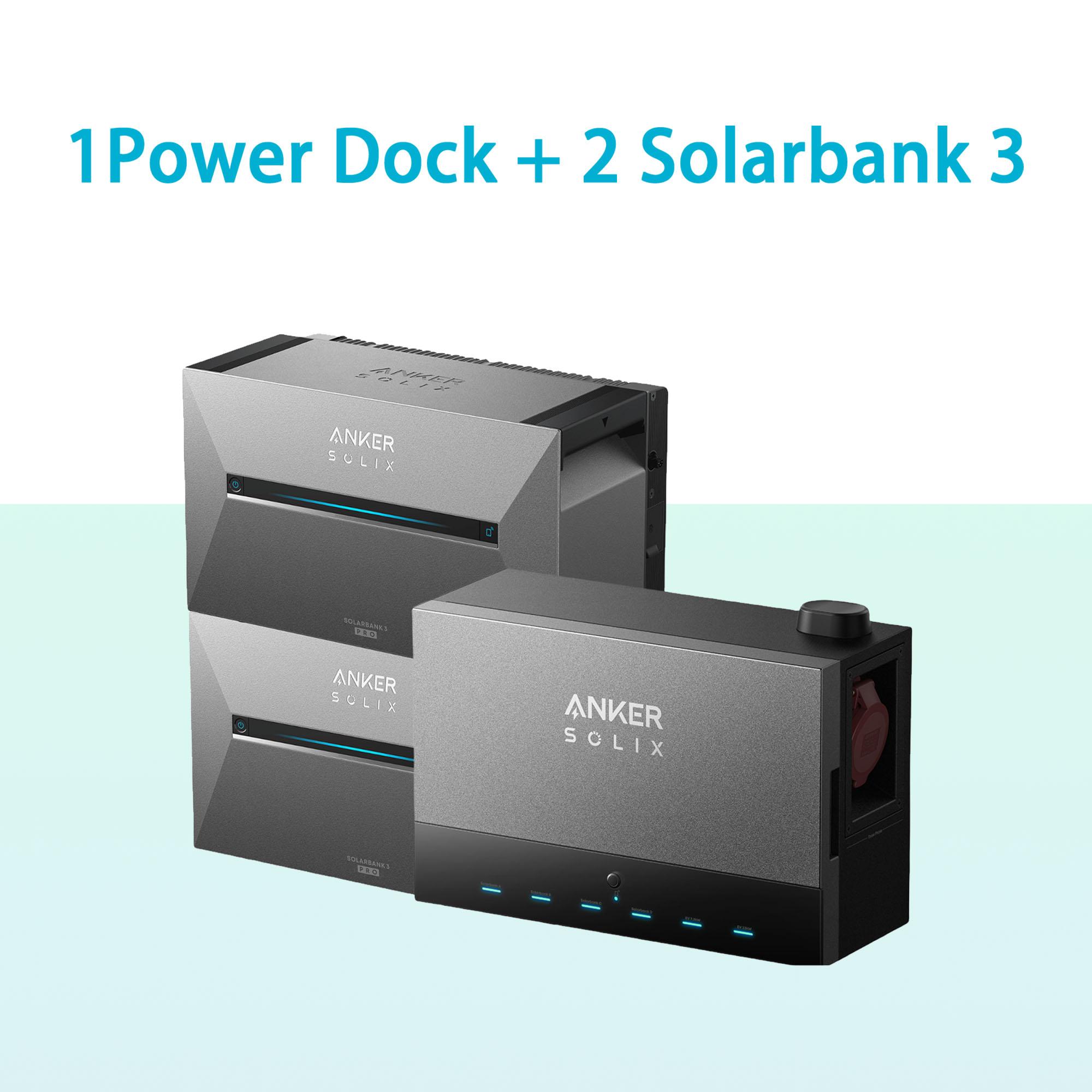 Anker SOLIX Power Dock mit Anker SOLIX Solarbank 3 E2700 Pro x2