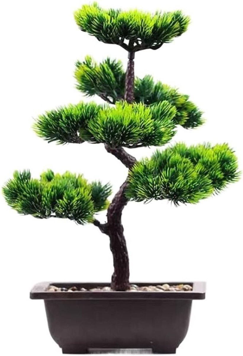 Merkloze Kunstplant Bonsai - Groene Nep Plant voor Interieur Decoratie - 28 x 39 cm - Groen