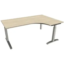 fm Büromöbel Winkelschreibtisch rechts »Oldenburg« 180 cm breit 65-85 hoch braun, 180x85x80 cm