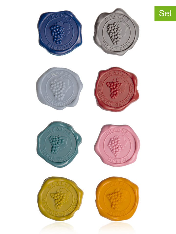 Vacu Vin 8er-Set: Glasmarkierer ''Classic'' in Bunt - onesize