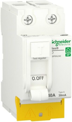 Interrupteur différentiel RESI9 30 mA 2P peignable 40 A Type AC SCHNEIDER ELECTRIC R9PRC240