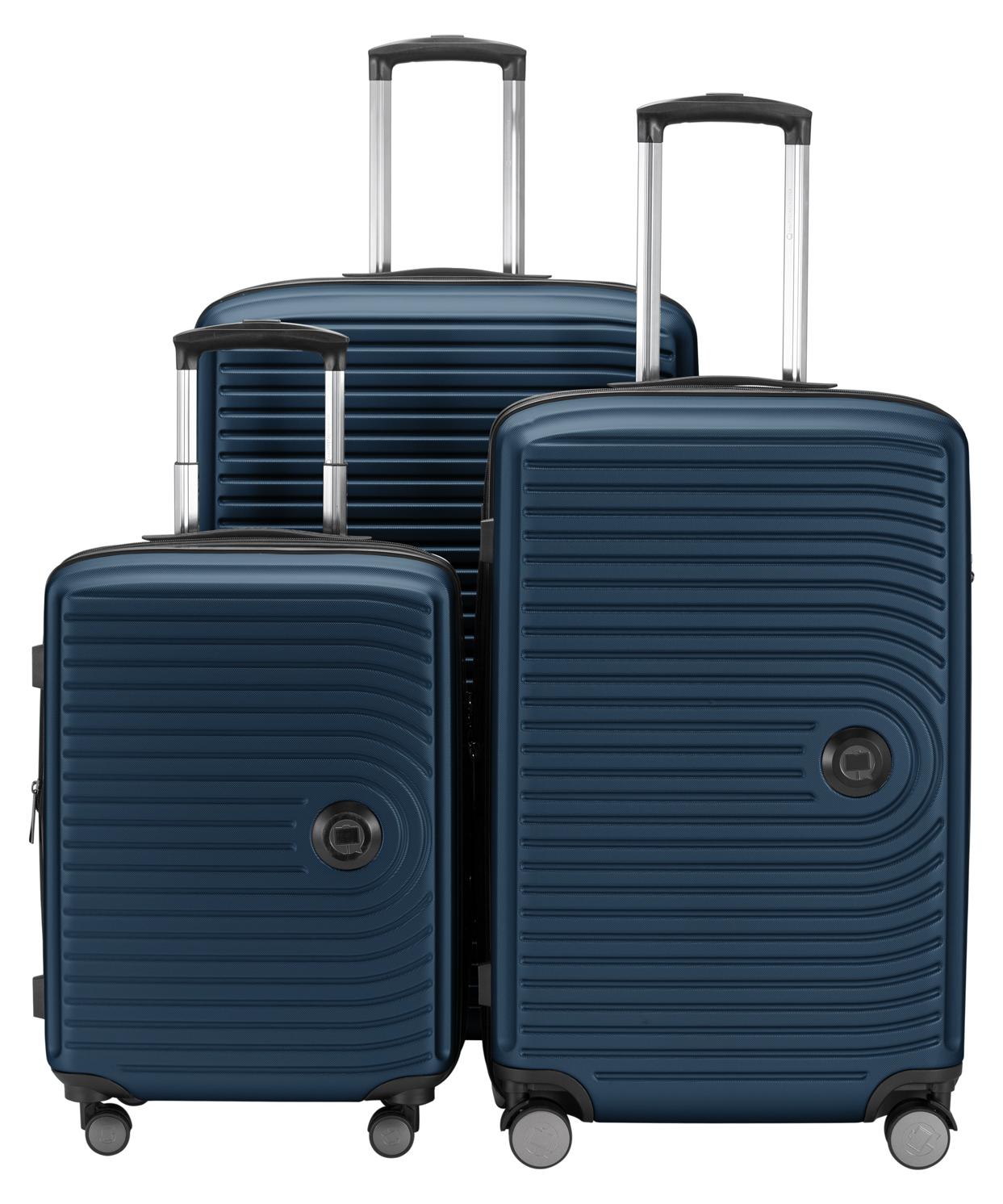 HAUPTSTADTKOFFER - Mitte - Koffer-Set 3 Trolley Hartschale, TSA, XXL Erweiterung, 4 Rollen (S, M & L),Dunkelblau