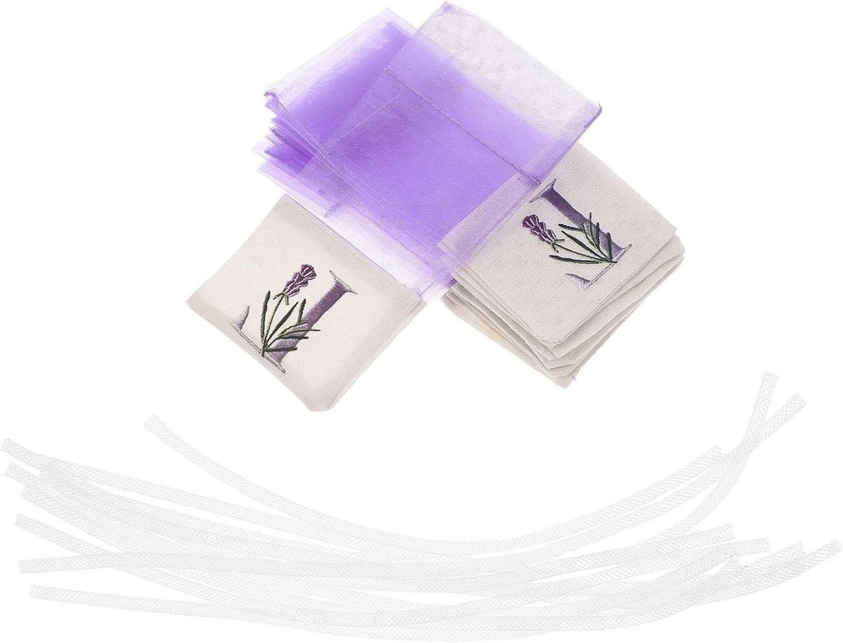 Geurzakjes Set - 10 Stuks Kleine Pouches - Paars Transparant Organza Design