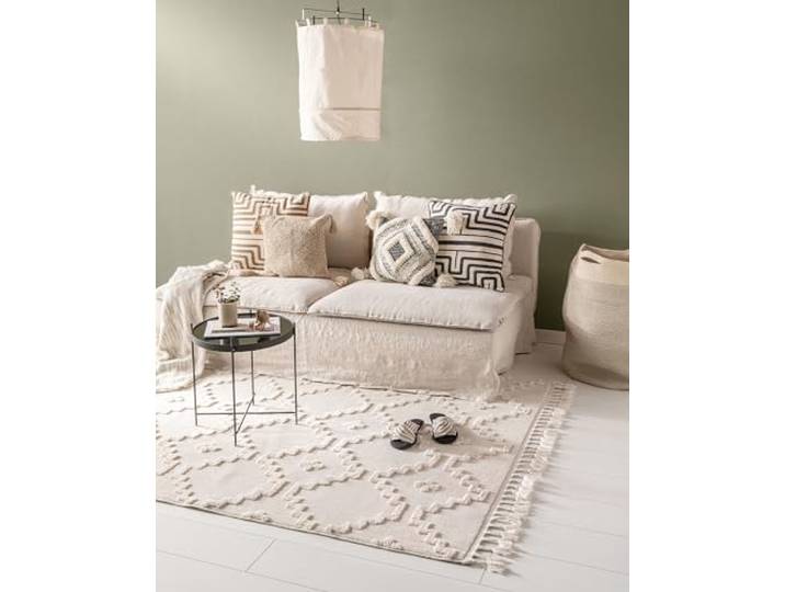 benuta Pop Teppich OYO - Creme 120x180 cm - Eleganter Boho Look Teppich für Schlafzimmer und Wohnzimmer - Maschinengewebt - Für Fußbodenheizung geeignet