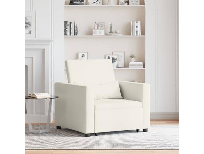 HEFZGDB 3-in-1 Schlafsofa Creme Samt Velours Sessel Bett Polsterung Komfortabel Dieser praktische crèmefarbene Sessel ist EIN kuscheliger Platz und EIN tolles Sofa-Bett – perfekt