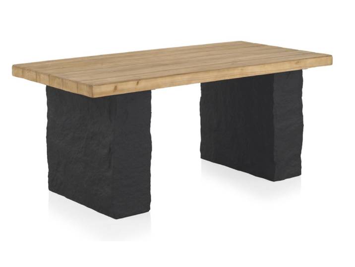 Table avec plateau en mdf, placage en épicéa,