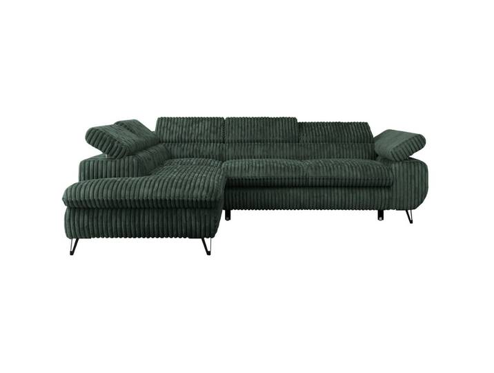 ECKSOFA PETER L Grün Cord - Links Seite