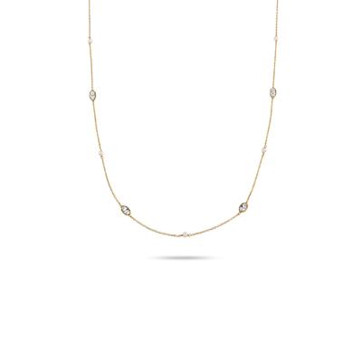 Silberkette ELLI "Halskette Perlen Kristalle von Swarovski(R) Weiß 925 Sterling Silber" Gr. 45, gold, Halsketten, Damen, Silber 925 (Sterlingsilber), Silberkette