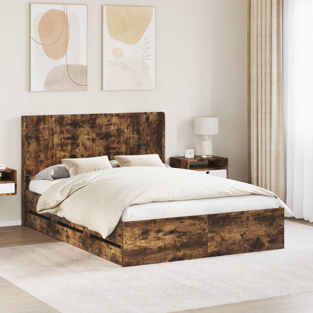 Borough Wharf Bed Smoked Oak 120 x 200cm