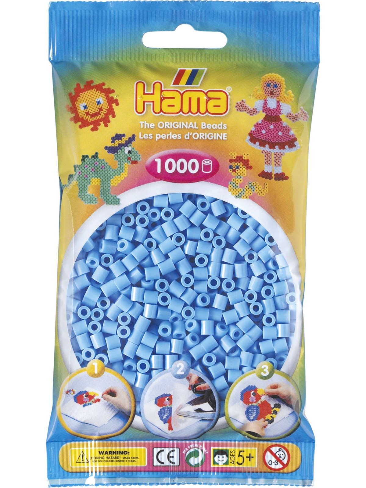 Hama Iron-on Beads - Pastel Blue 1000 pcs