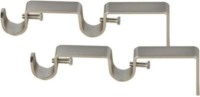 Urbanest Set of 2 Double Bracket for Curtain Rod, Fits 1-inch Front Rod and 5/8-inch Back Rod