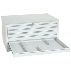 Lüllmann Planschrank - 6 Schubladen - DIN A0 grau, 140.5x60.5x95.5 cm