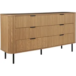 KOMMODE mit 6 Schubladen Braun Bradley