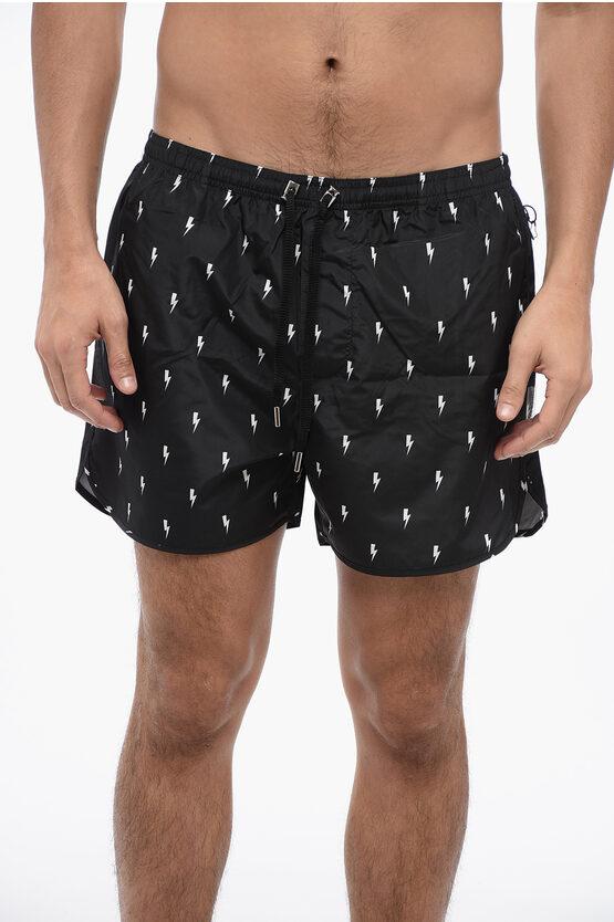 ALLOVER MICRO BOLTS BADESHORTS
