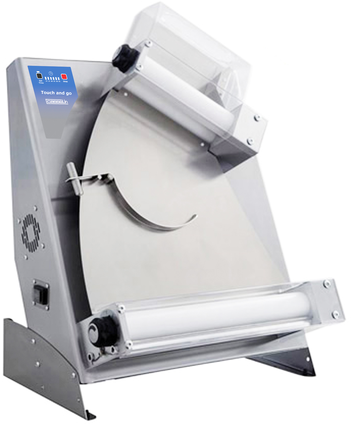 Casselin Pizza Teig Roll-Maschine 300 aus Edelstahl mit Touch and Go Technologie