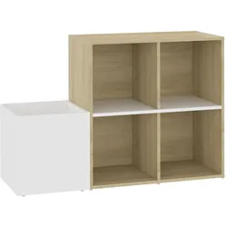 vidaXL Flur-Schuhschrank Weiß Sonoma Eiche 105x35,5x70cm Holzwerkstoff