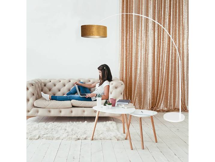 Stehleuchte Sparkled Light ohne Schirm 42 x 230 x 190cm Weiß Samt E27