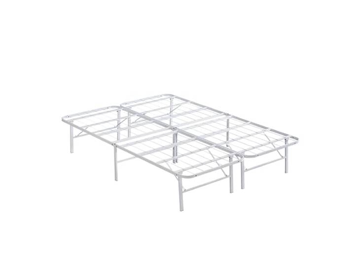 i-flair Klappbett Metall 140x200 cm Letto in Weiß – Faltbares Gästebett mit stabilem Rahmen & Stauraum – platzsparendes Metallbett für Gäste, langlebiges Faltbett, klappbar & leicht zu verstauen