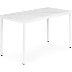 Modernhome, Esstisch, Tisch für Küche und Esszimmer für 4-5 Personen Computertisch 120x60 cm Weisser Marmor