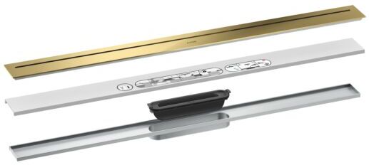Hansgrohe Drain Duschrinne 42522990 900mm, Fertigset, frei im Raum, polished gold optic