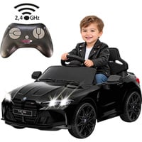 Ride-on BMW M4 2,4GHz, Kinderfahrzeug schwarz, Fernsteuerung, Lithium-Ionen-Akku