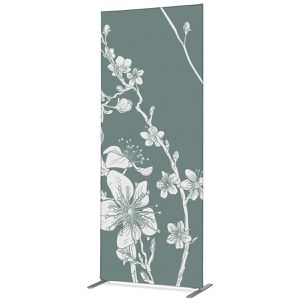 Showdown-Displays Stellwand Japanische Kirschblüte, mit Stoffbespannung, aus Textil, grün, 100 x 200 cm