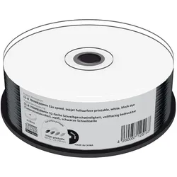 MediaRange MR241 CD-R 700MB, 80min 52-fache Schreibgeschwindigkeit, vollflächig bedruckbar (Tintenstrahldrucker), schwarze Schreibseite, 25er Cakebox
