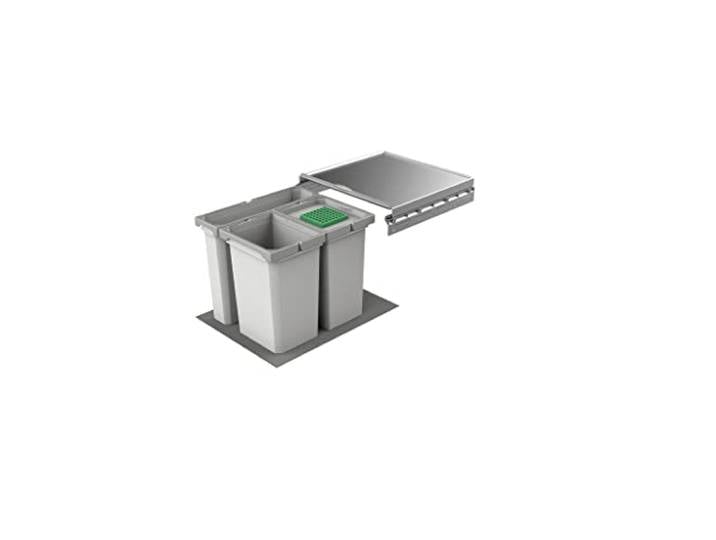Naber Cox® Box 2T 450-3. Abfallsammler, mit Biodeckel, hellgrau.