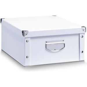 Zeller Aufbewahrungsbox 17764, 22Liter, mit Deckel, Pappe, weiß, A4, 33 x 40 x 17cm