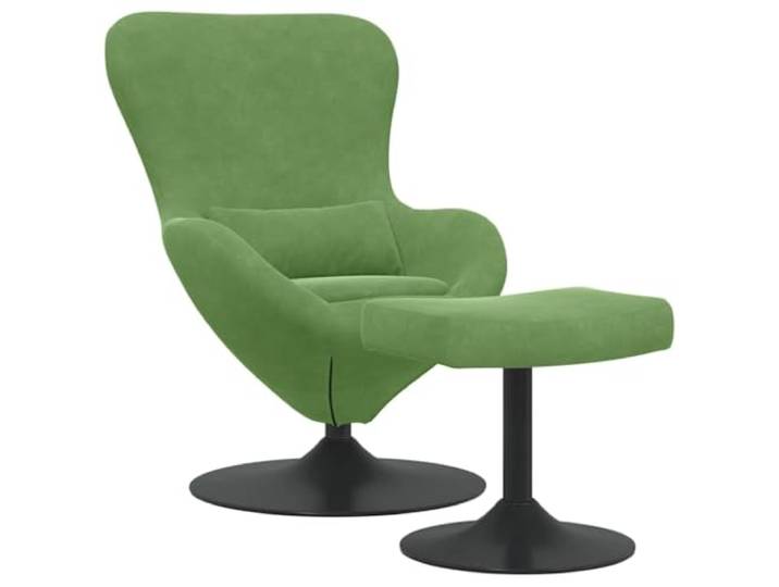 Heofavd Loungesessel mit Fußhocker Hellgrün Samt 360° Drehbar