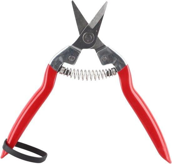 EGoods Professionele handsnoeischaar met gebogen mes voor tuinieren en bloemschikken, rood