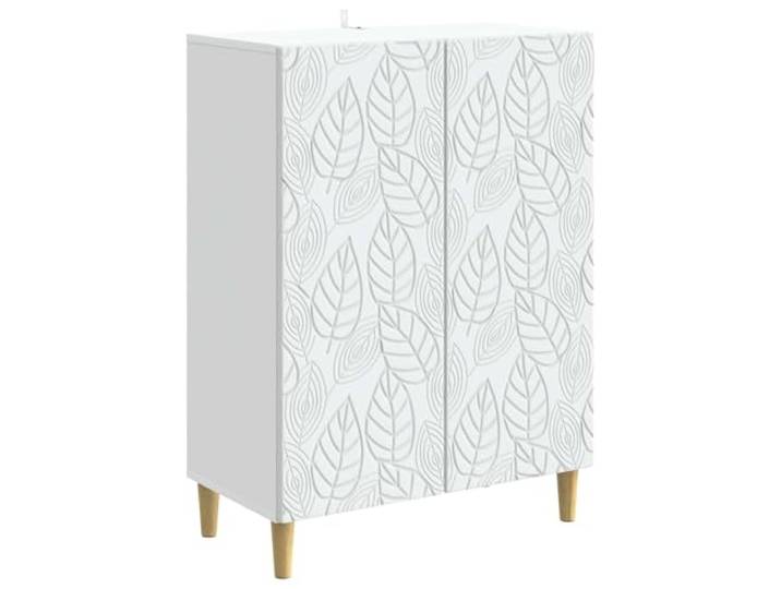 KPOTUERTU Sideboard Weiß 66 x 34,5 x 90 cm Holzwerkstoff Mehrere Fächer, kratzfeste Oberfläche, schmutzabweisend, für Wohnzimmer Esszimmer Flur