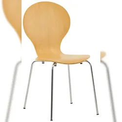 DELUKE Besucherstuhl ATHENS - Holz Natura 43x45x86 cm | Besucherstühle Konferenzstuhl Wartezimmerstuhl Bürostühle Bürostuhl Konferenzraum Wartezimmer