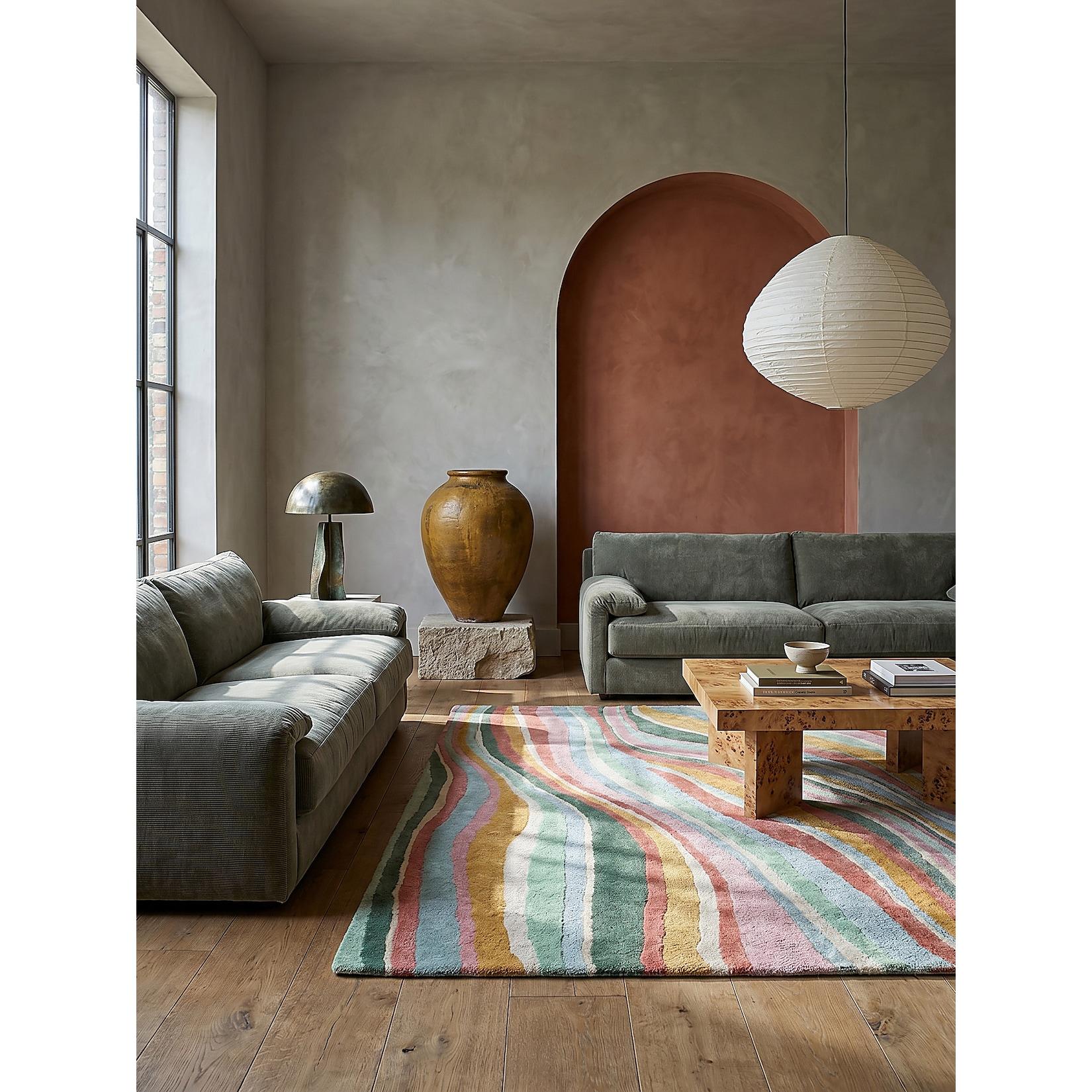 Wollteppich abstrakt Grün-Bunt 160 x 230 cm - DERWENT Kadima Design