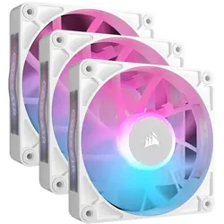 CORSAIR iCUE LINK RX120 RGB Starter Kit, weiß, LED-Steuerung, 120mm, 3er-Pack