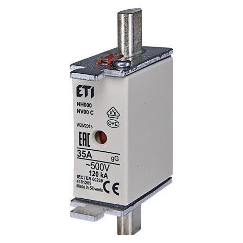 Csdk SL Sicherung NH00 35A gG, 500V AC, Ausschaltvermögen 120kA, Norm IEC 60269-1, IEC 60269-2, mit Statusan (004181209)