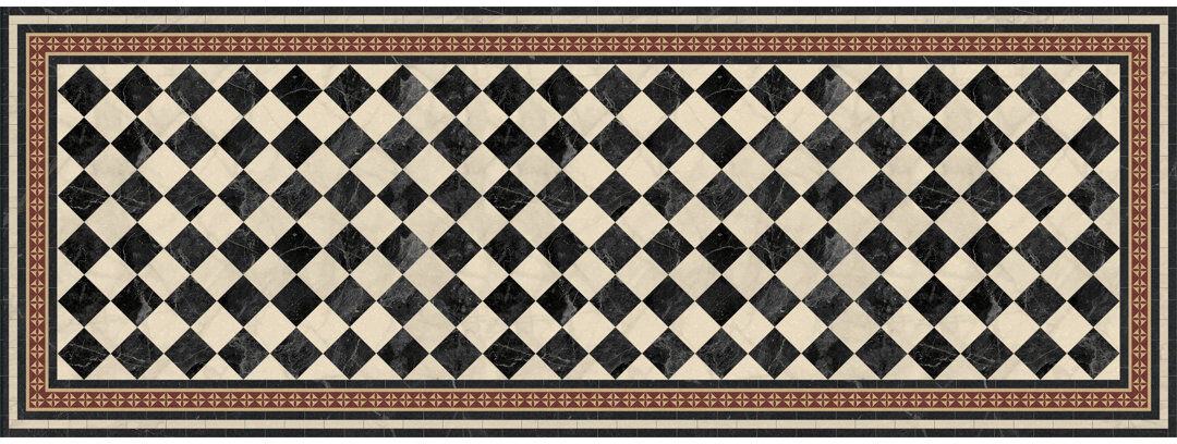 Brayden Studio Calero Vinyl Machine Printed Area Rug Rectangle 2'2" x 5'10.9"
