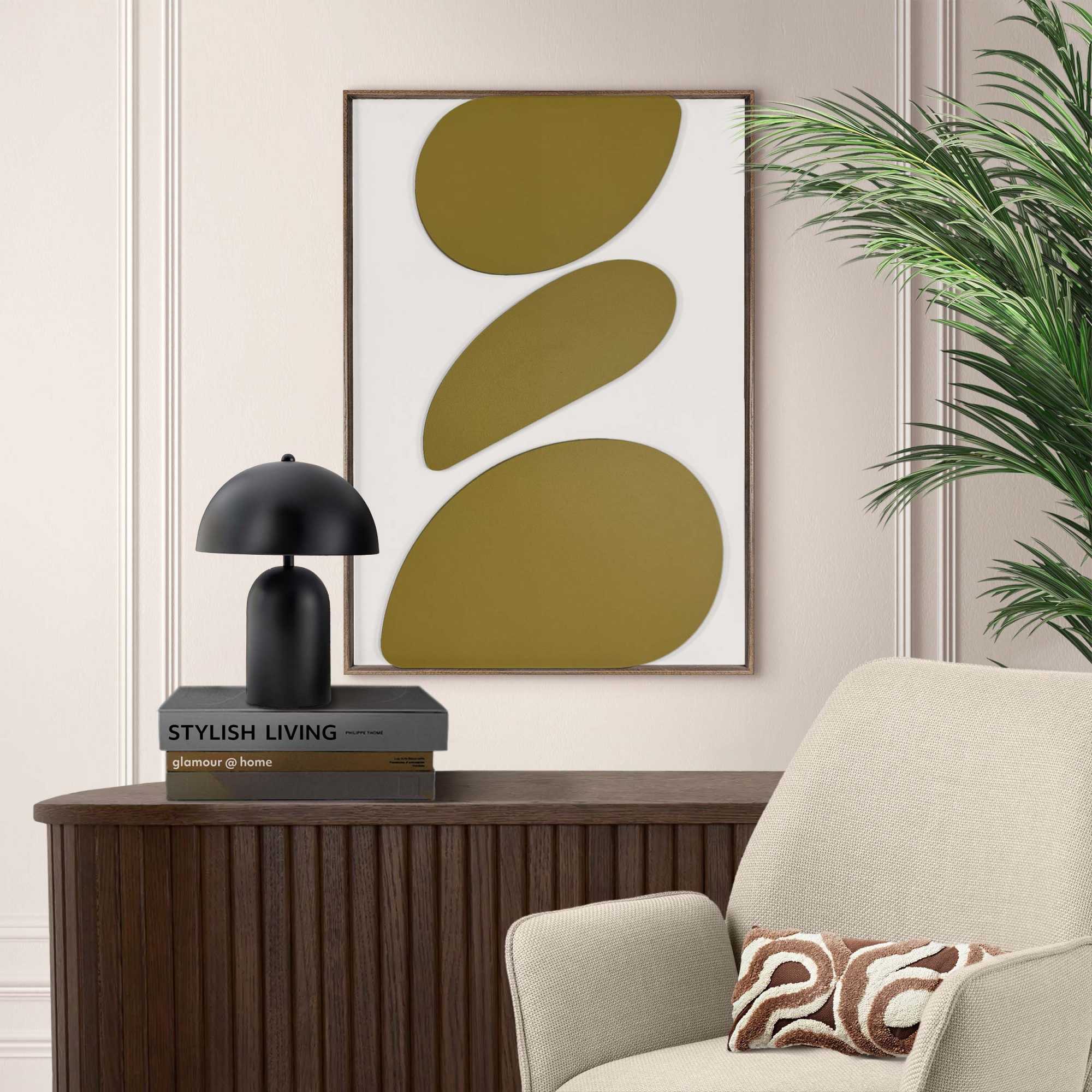 Reinders! Wandbild REINDERS "Organic Pebbles green", grün (farbe bild(er): grün), B:50cm H:70cm T:3cm, Bilder, Wandbild, Wohnzimmer - Grün - MDF - Abstrakt - 50x70 cm farbe bild(er): grün B/H/T: 50cm x 70cm x 3cm
