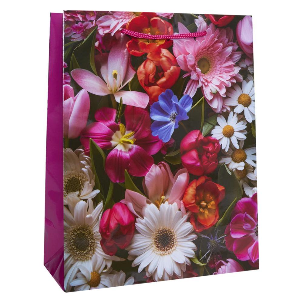 Idena Geschenktasche classic Blumen glänzend 18x23x8cm sortiert (53883226)