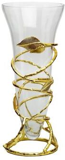 Classic Touch Clear Glass Vase with Removable Leaf Base