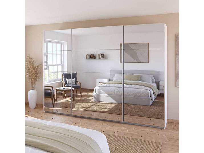 Armoire - Façade Miroir 315cm Blanc/Blanc alpin