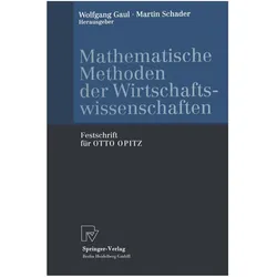 Mathematische Methoden der Wirtschaftswissenschaften, Fachbücher von Martin Schader, Wolfgang Gaul