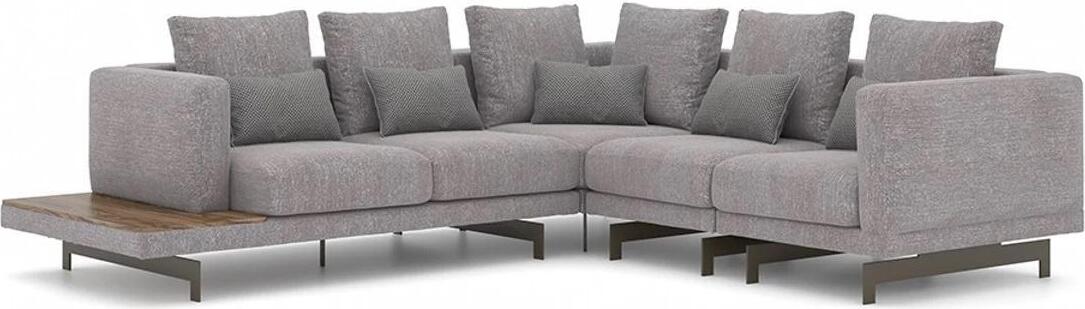 Sofa Couch L-Form Designer Grau Ecksofa Textil Luxus Wohnzimmer Einrichtung