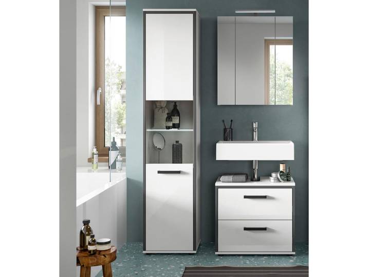 Badezimmer Kojak Schwarz/Weiß K: 100 cm
