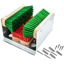 Profi Schuhputzer Schuh und Stiefelputzer Schuhreiniger Besen-Set Schuhabtreter Stiefelreiniger Metall und Holz