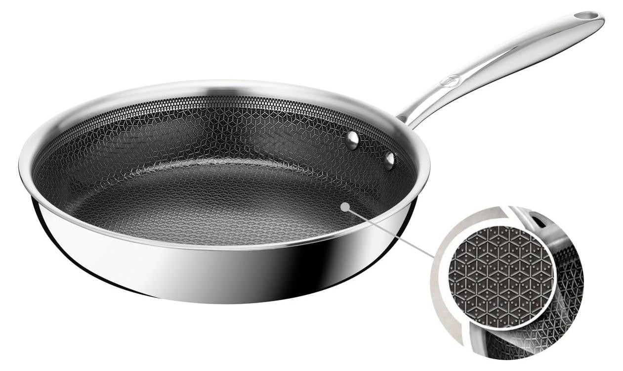 Tefal Master Mesh G7 koekenpan, rond, roestvrij staal en aluminium, diameter: 24 cm
