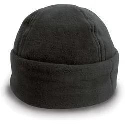 Result Winter Essentials Unisex Fleece Mütze mit Umschlag RC141X black L