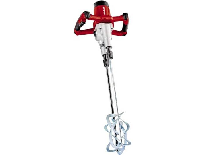Einhell Mélangeur pour mortier et peinture TE-MX 1600 – 2 CE Twin (1600 W\, transmission à 2 vitesses\, y compris deux agitateurs pour malte Ø 120 mm)